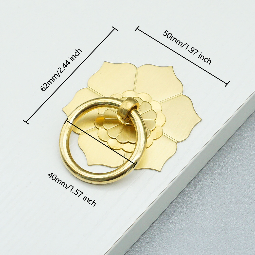 แขวนแหวนดอกไม้ทองเหลืองตู้ลูกบ - Furniture Hardware Drop Pulls บทวิจารณ์และราคา